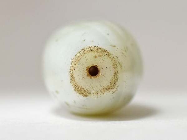 ☆C1901☆アンティーク 5.9㎝ 縞瑪瑙 白帯 ストーン 長いビーズ メノウ