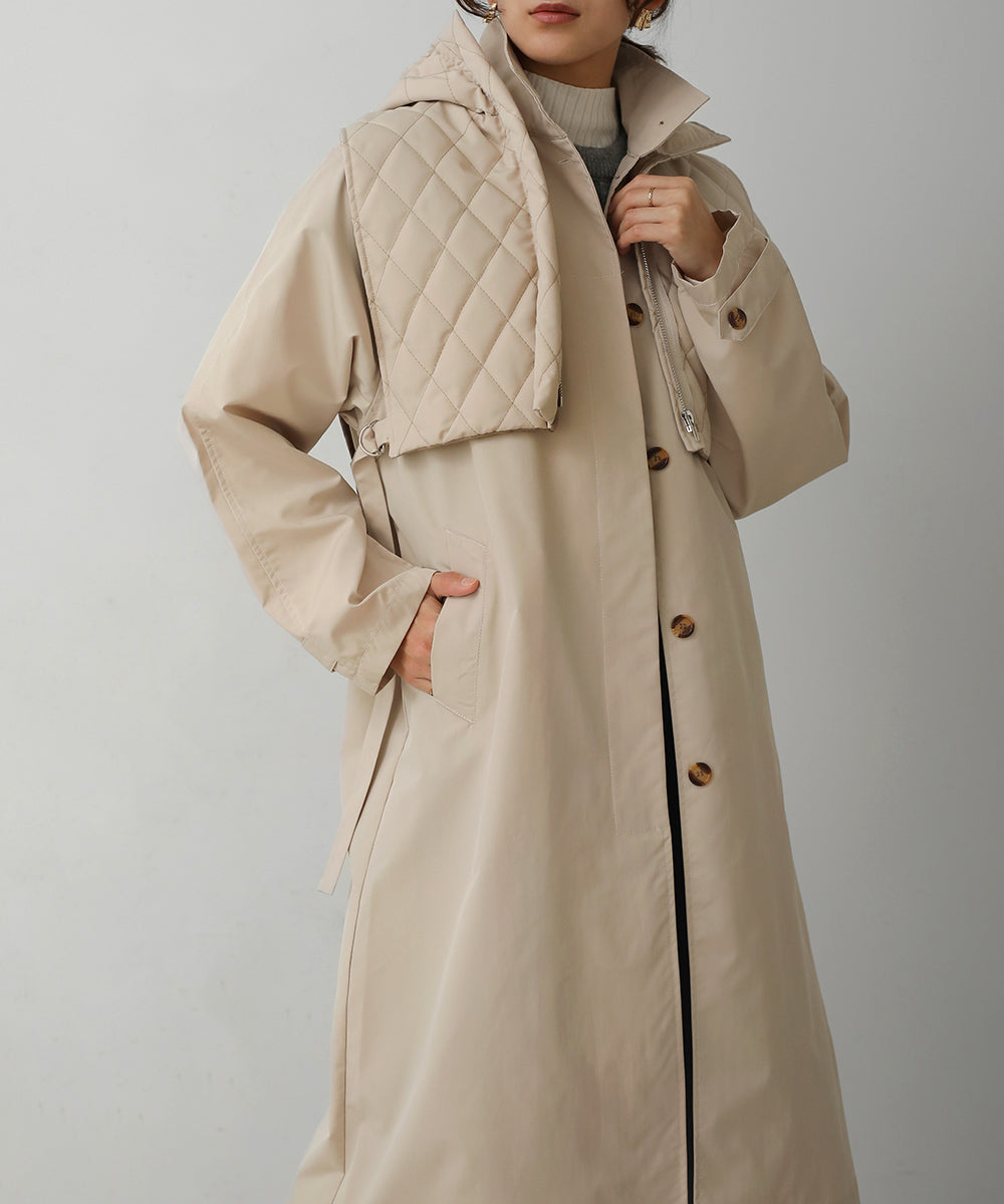 キルティングレイヤードアウター