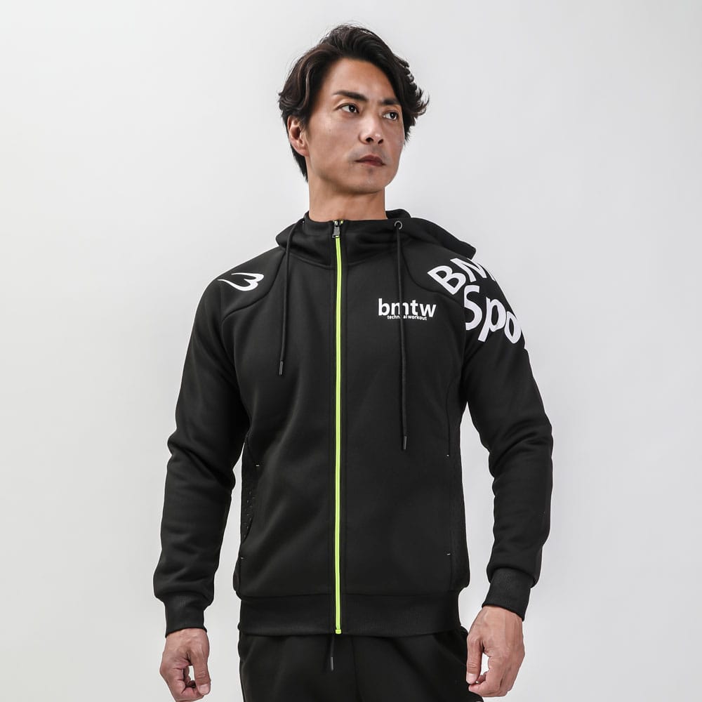 BM・TECH Bロゴパーカー2 M ブラック MJ196MBK｜BODYMAKER