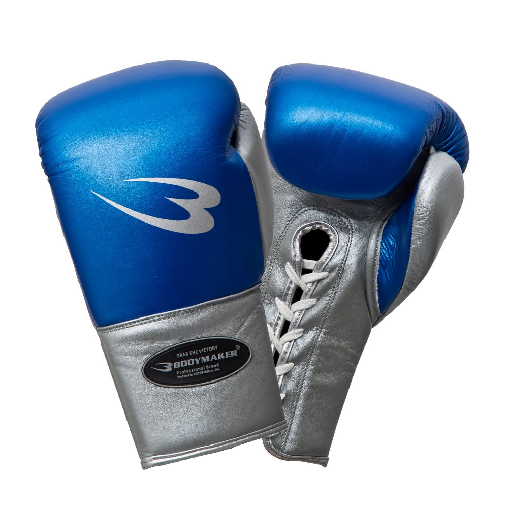ボクシンググローブメタリック レースアップ 8OZ ブルー KG0888BL