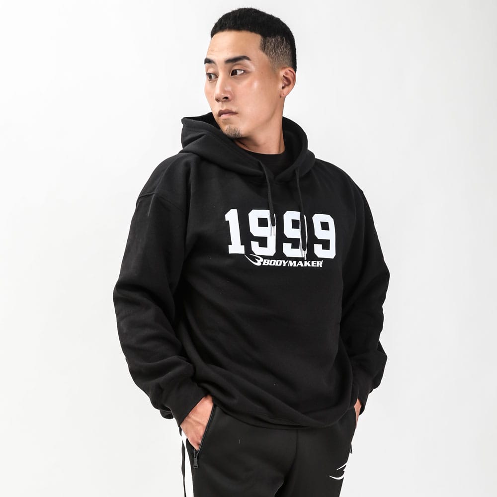 スウェット裏起毛パーカー 1999ロゴ M ブラック MS221MBK