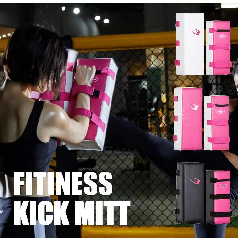 フィットネスキックミット ブラック×ピンク 2個セット KM072SETBKPI