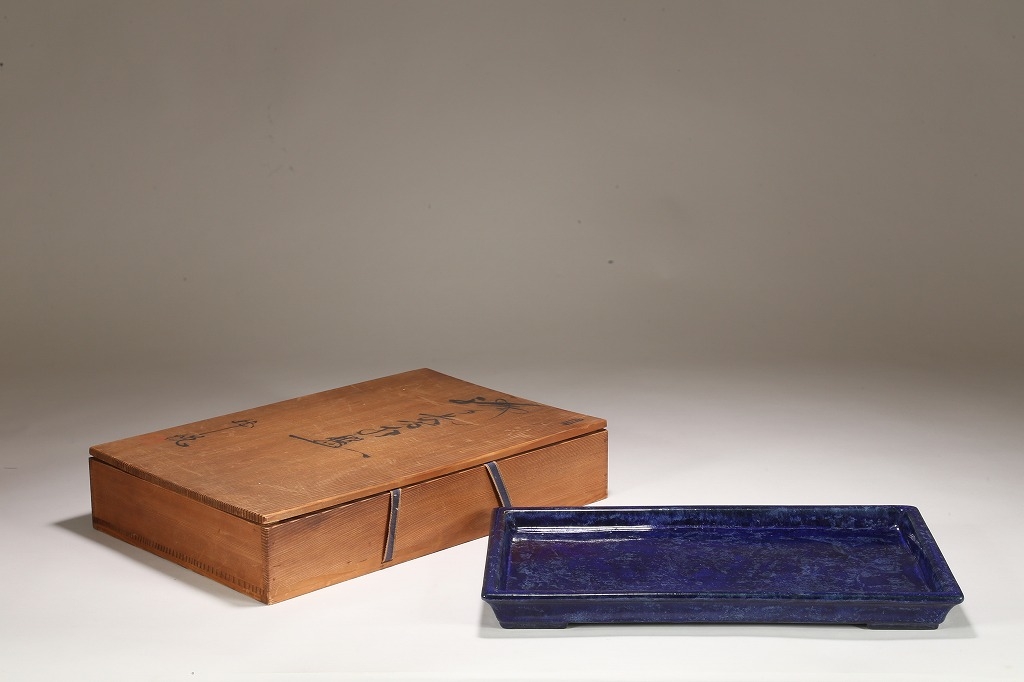 緑寿庵陶翠瑠璃釉長方水盤 | 雨竹亭オンラインショップ