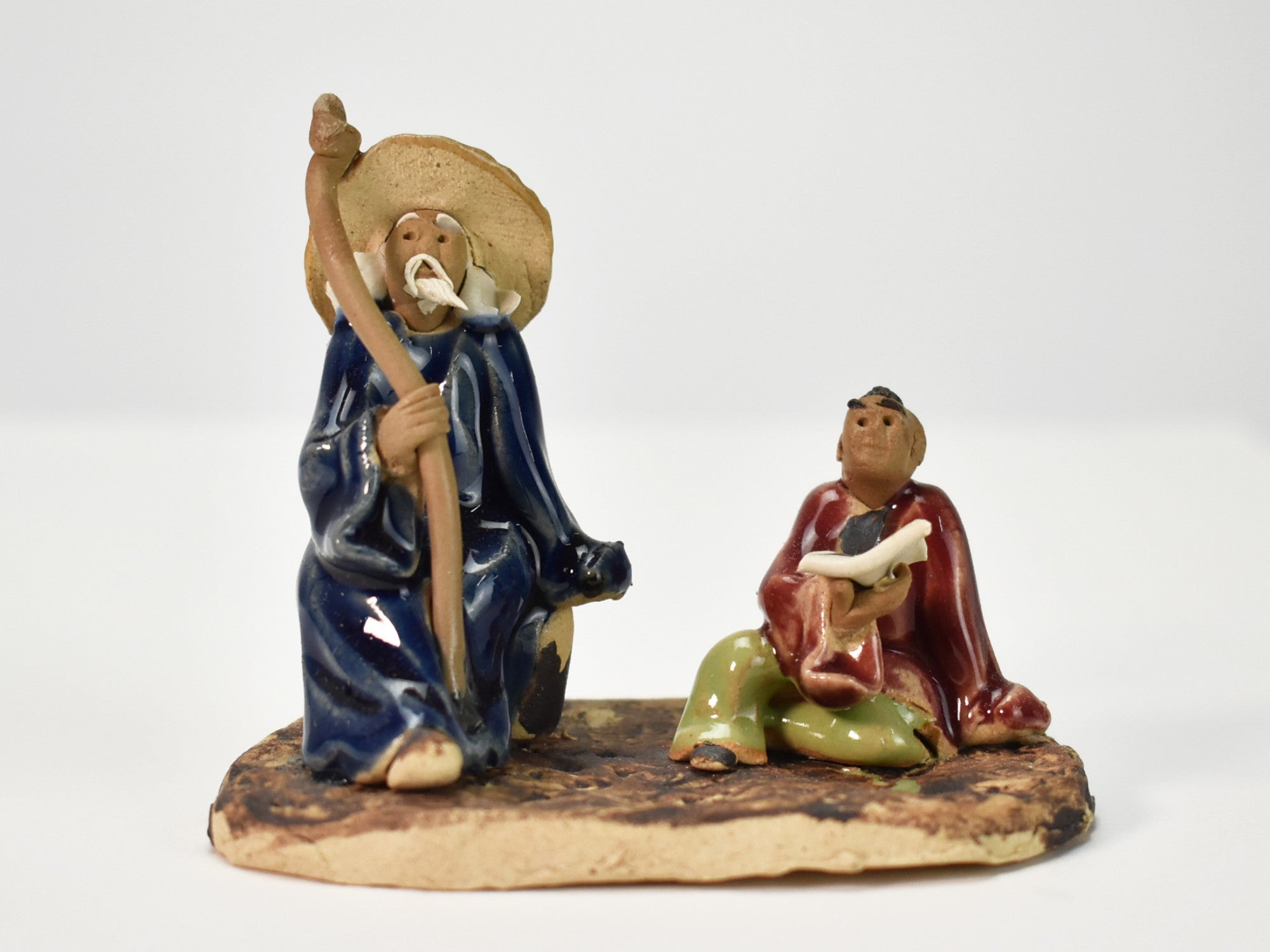 陶器の置物 フィギュアおじいさんと少年の販売｜盆栽妙 – 盆栽妙 本店