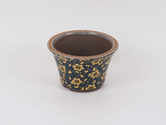 盆栽鉢 九谷焼 青粒鉄仙 4号 幅12.5cm×高さ7.8cmを販売｜盆栽妙 – 盆栽