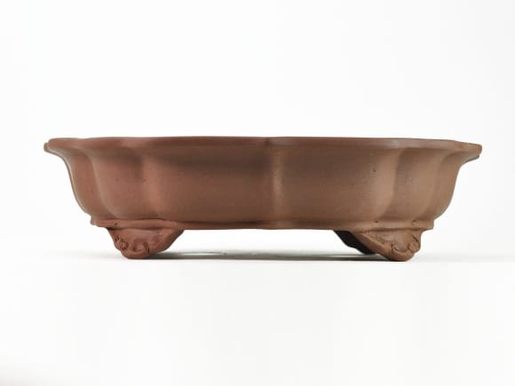 紫泥変形六角 盆栽鉢 13号 鉢幅40cm×奥行き33cm×高さ10cm を販売｜盆栽