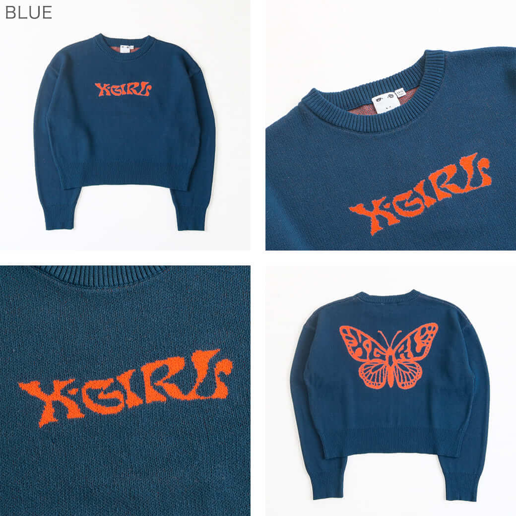 X-girl エックスガール BUTTERFLY COMPACT KNIT TOP｜BORN FREE ONLINE