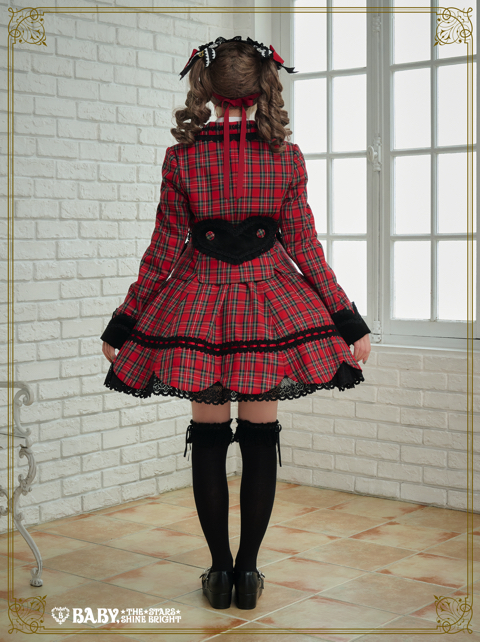 BABY Anniversaryタータンチェックジャケット&スカート エンジ