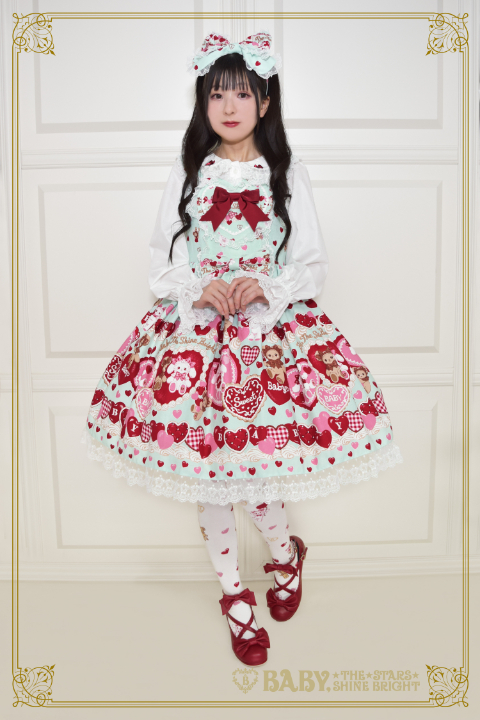 通販限定「くみゃちゃんのSweet Baby Love Heart柄ジャンパースカート