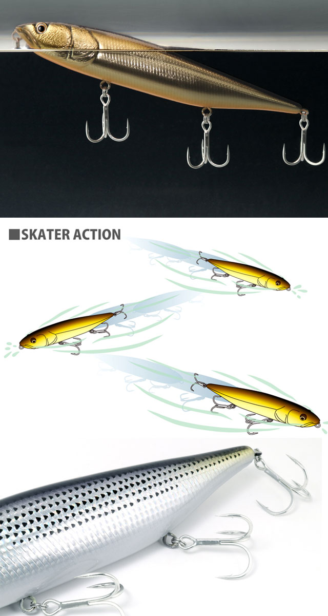 デプス ヒュージペンシルスケーター サイレント - 【バス・トラウト