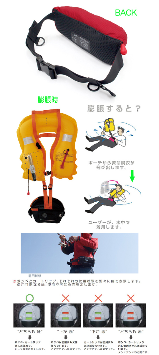 BLUE STORM/ブルーストーム 膨張式ライフジャケットウエストポーチ