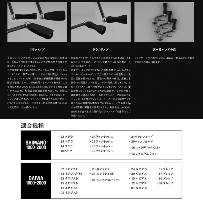 JACKALL ジャッカル ティモン 35mm フラットノブ T-35F-S 35SP/35