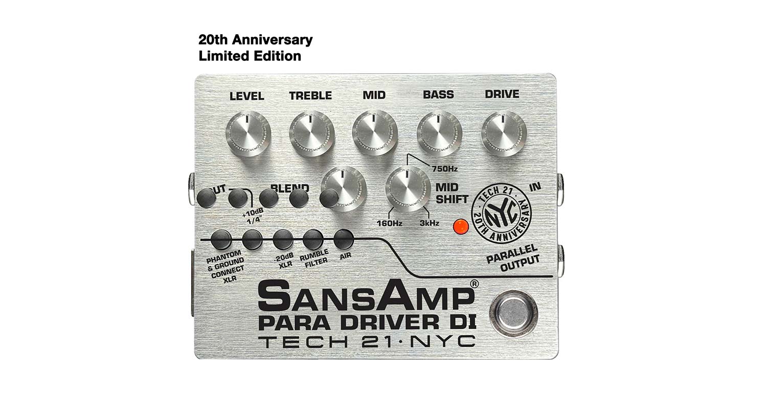 Tech 21's SansAmp Para Driver DI Celebrates 20th Anniversary