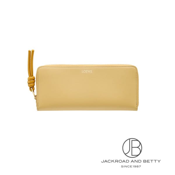 ノット ジップ アラウンド ウォレット ダークバター イエロー