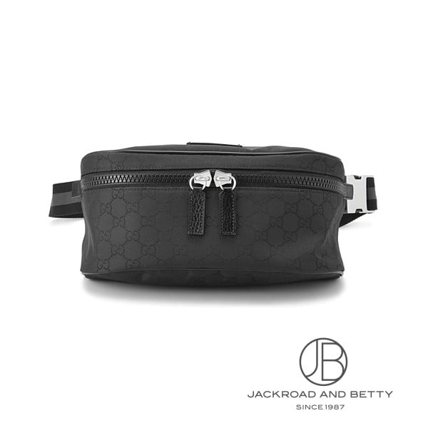 GUCCI シマCG柄レザーウエストポーチボディーバッグ