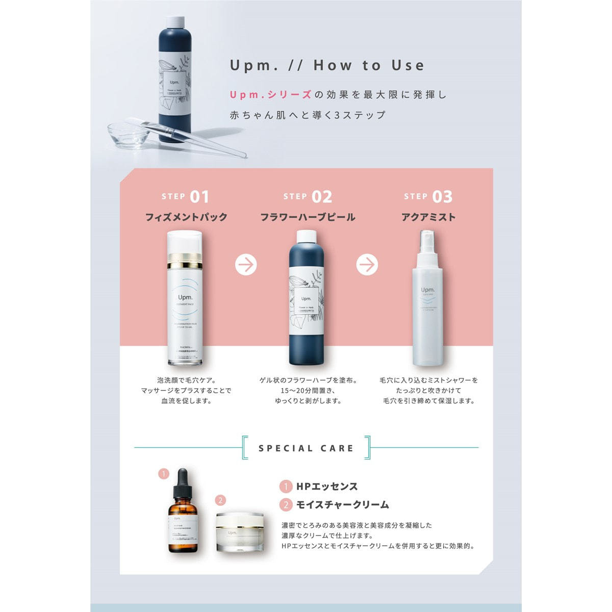 Upm フラワーハーブピール 3点セットの卸・通販 | ビューティガレージ