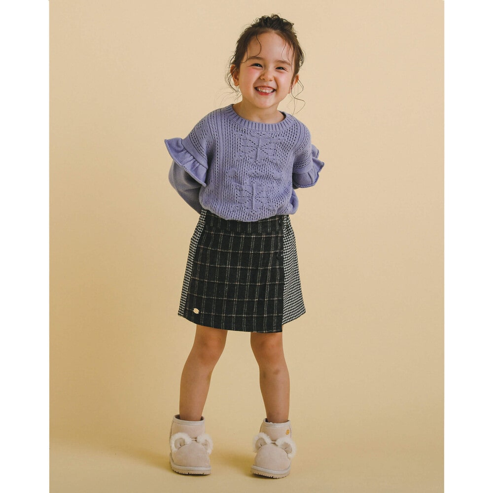 お揃い 】 千鳥 タータン チェック ラップ キュロットパンツ (90~130cm