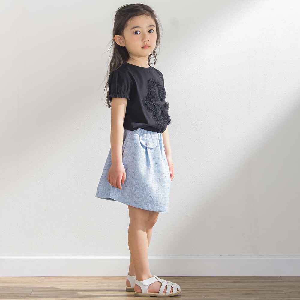 カラフルツイードキュロット(95~150cm)(95cm ピンク系): ボトム【べべ