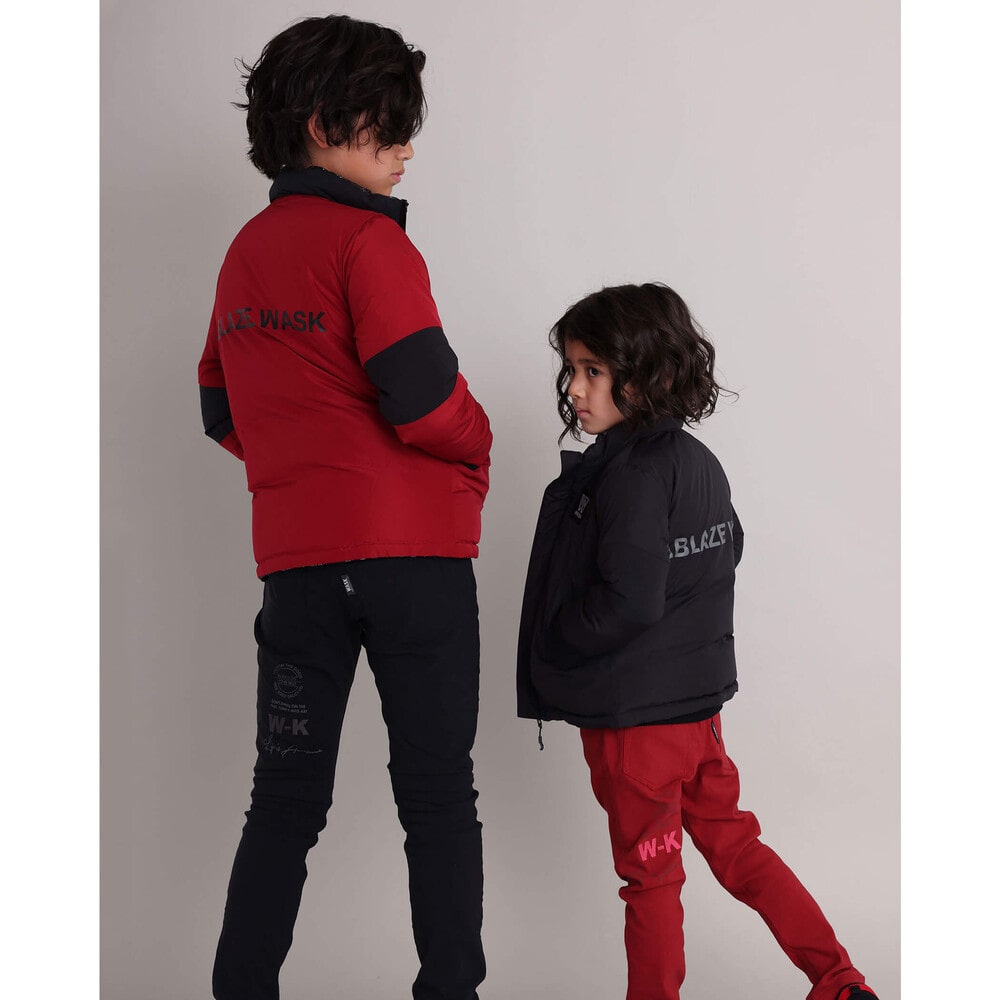 無地 + 柄 リバーシブル ダウンジャケット (100~160cm)(100cm ベージュ