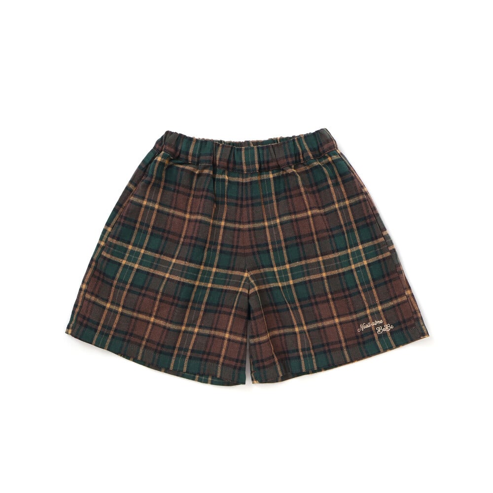 お揃い】チェック柄キュロット(80~130cm)(80cm レッド系): ボトム