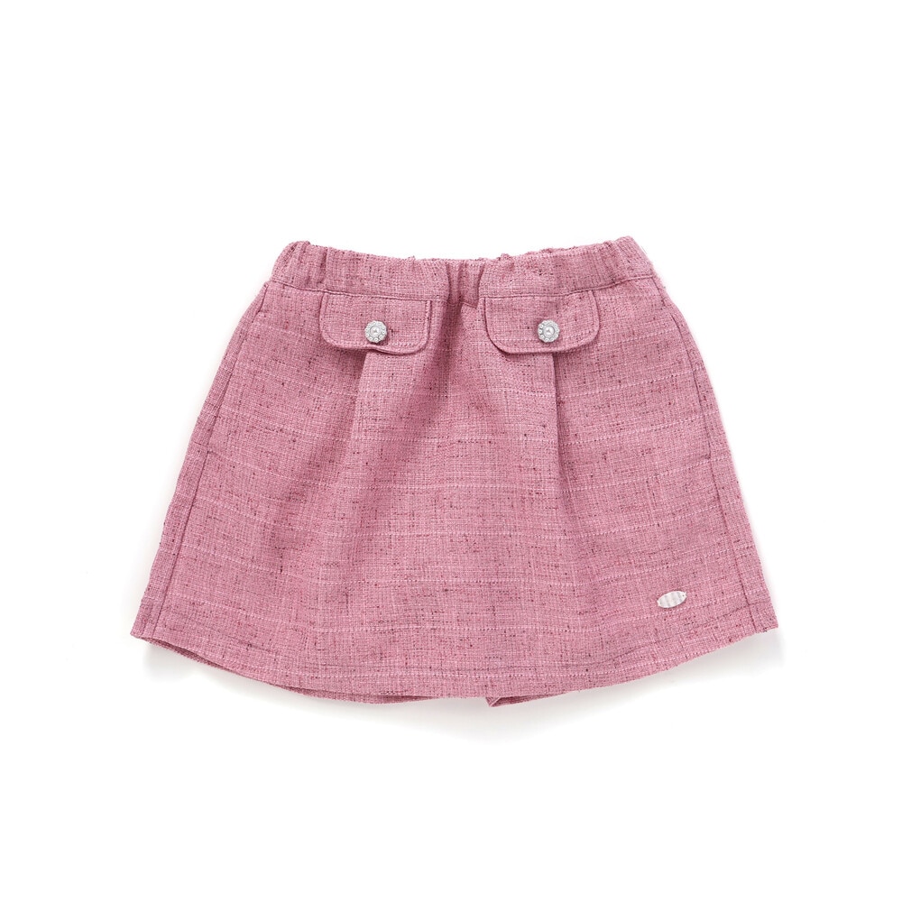 カラフルツイードキュロット(95~150cm)(95cm ピンク系): ボトム【べべ