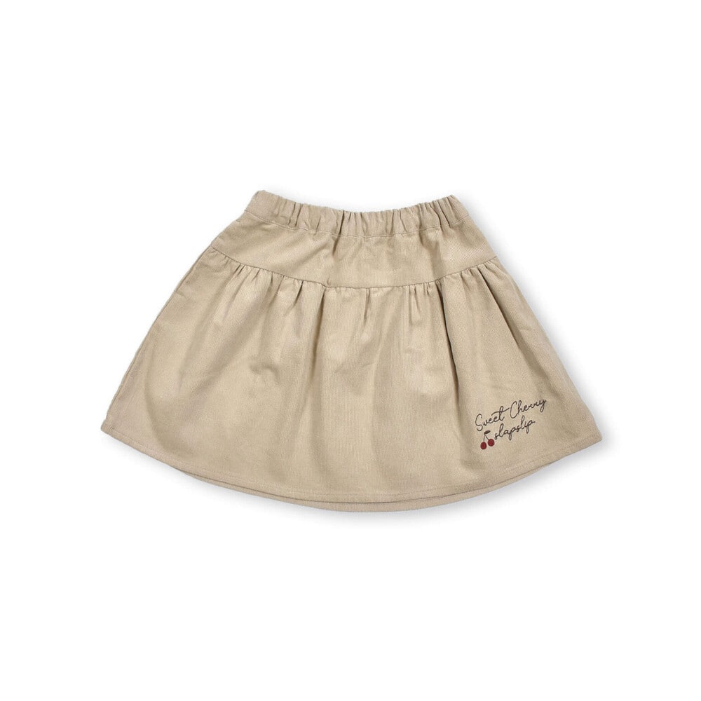 コールテン チェリー ロゴ 刺繍 コットン ギャザー スカート (90~130cm