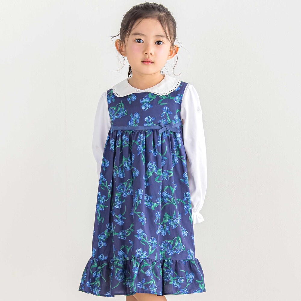 お揃い】【リバティプリント】【日本製】フレンチ・アイリスフリル