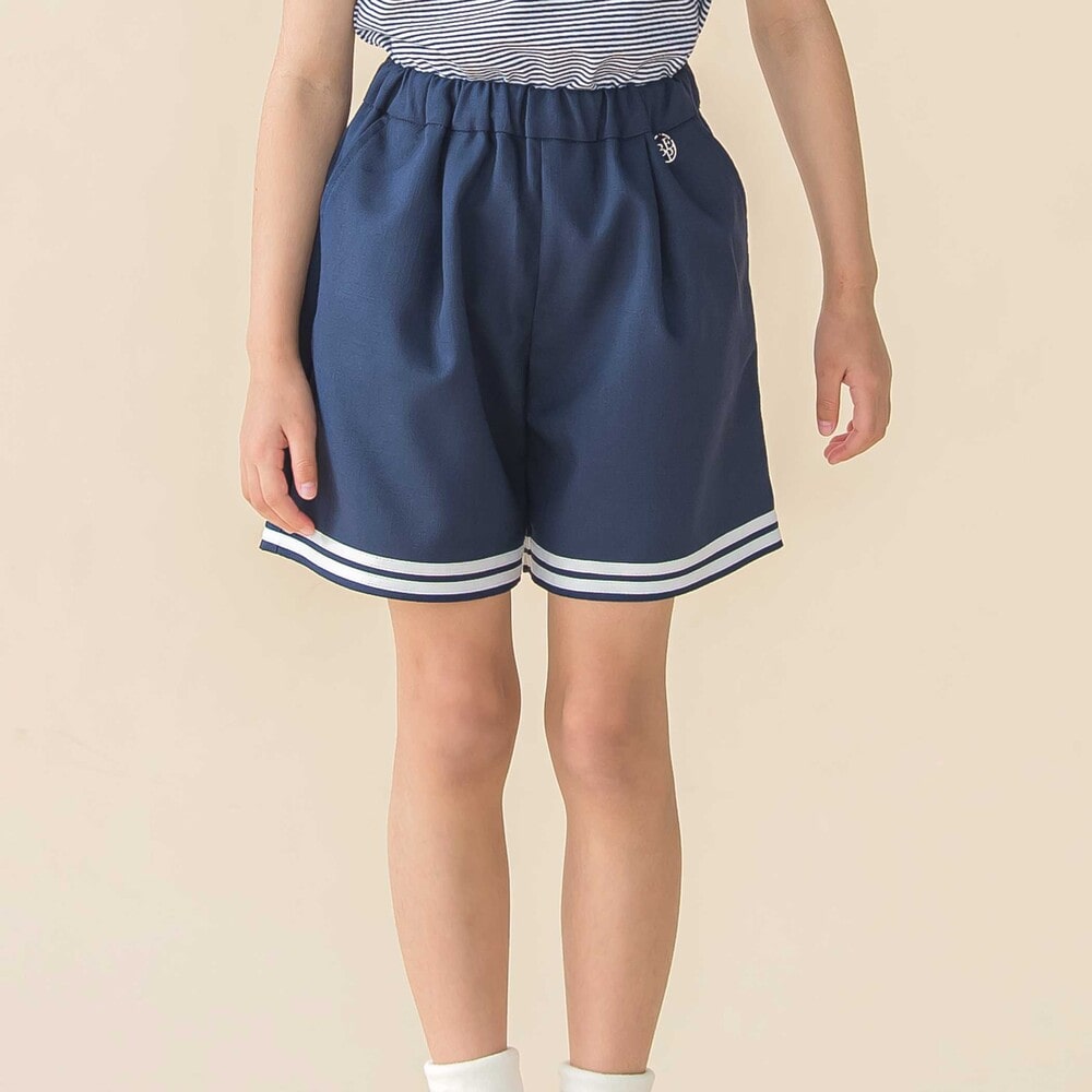 限定商品】裾ダブルラインマリン風キュロットパンツ(95~160cm