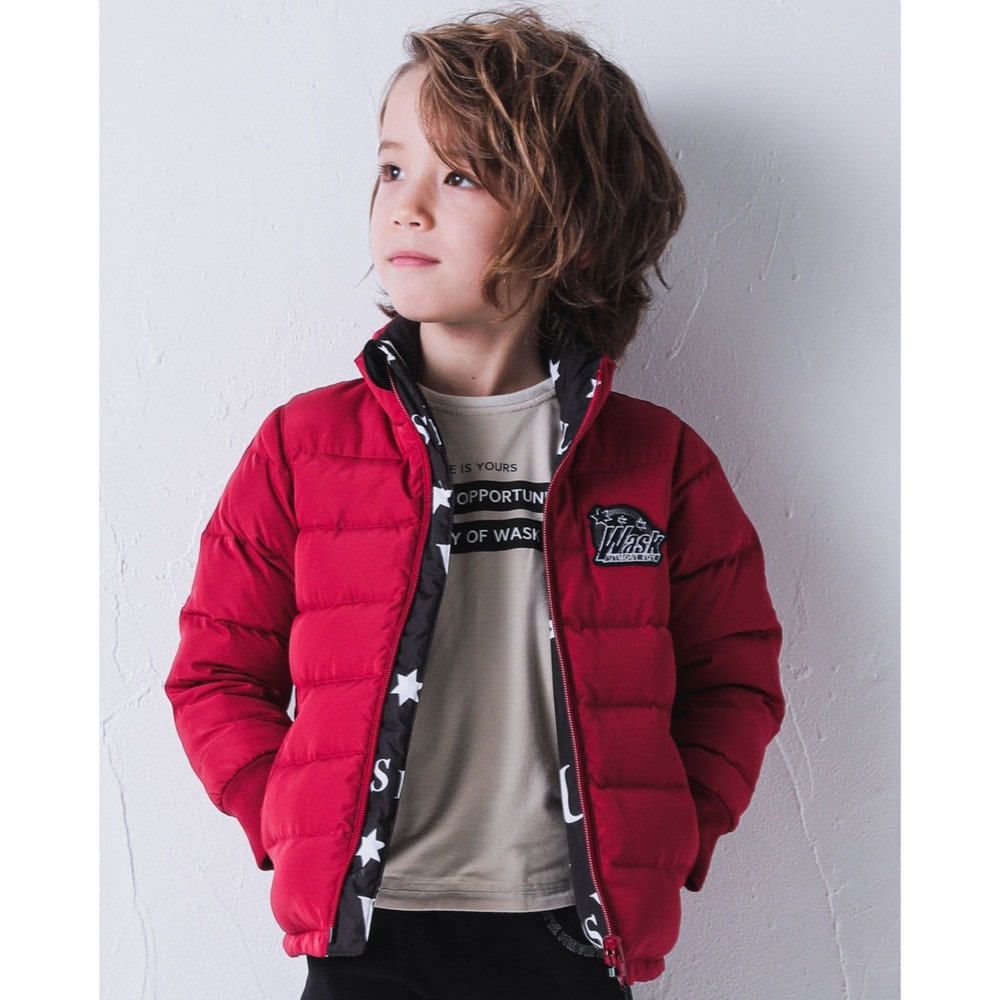 リバーシブル ポケッタブル タフタ ダウン ジャケット (140cm~160cm