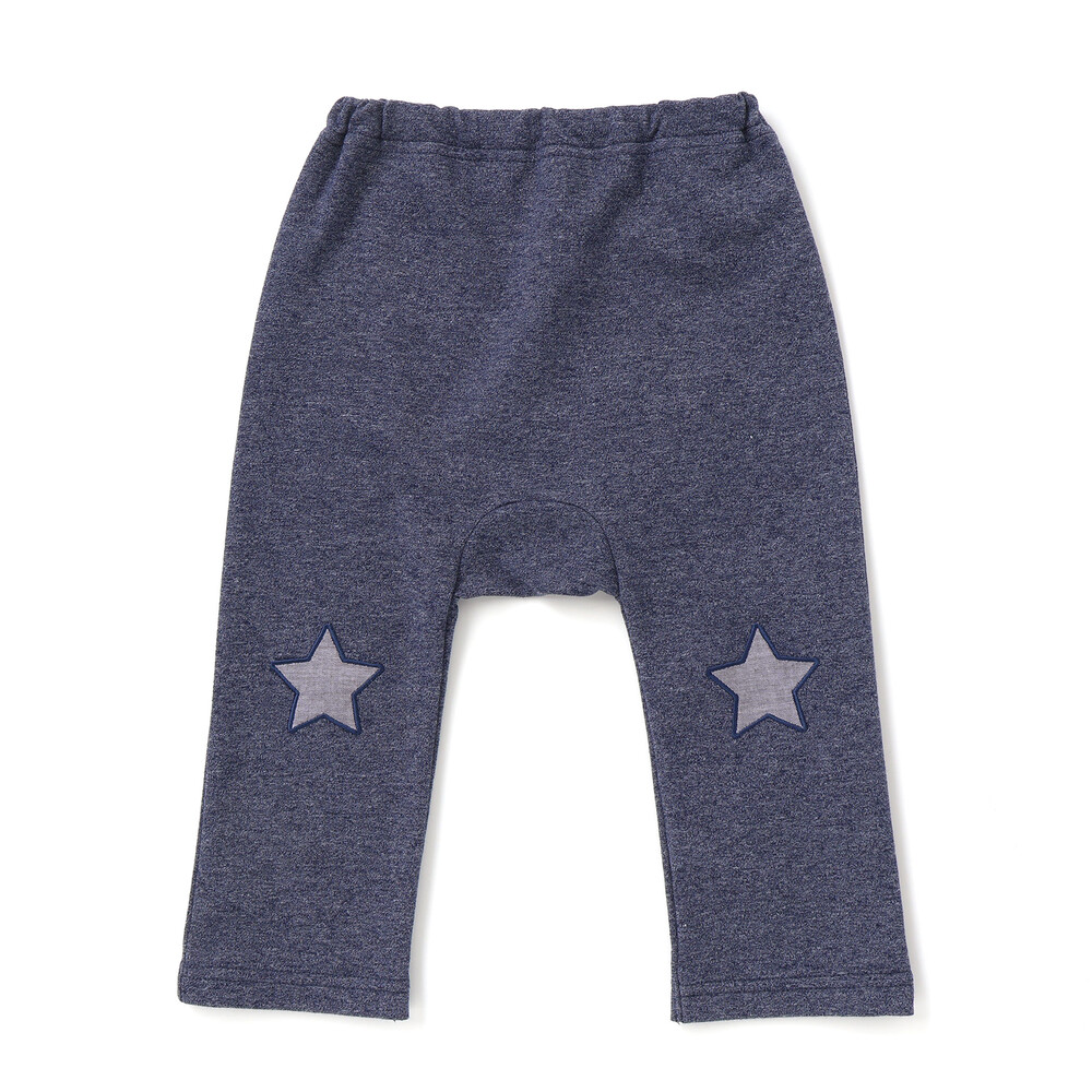 お揃い】ボーダー星パッチインレイロングパンツ(70~90cm)(S(70-80cm