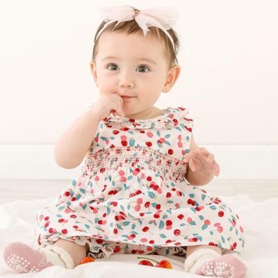 フリル襟チェリー柄チュニック+ブルマセットアップベビー(70~80cm)(ﾜﾝ