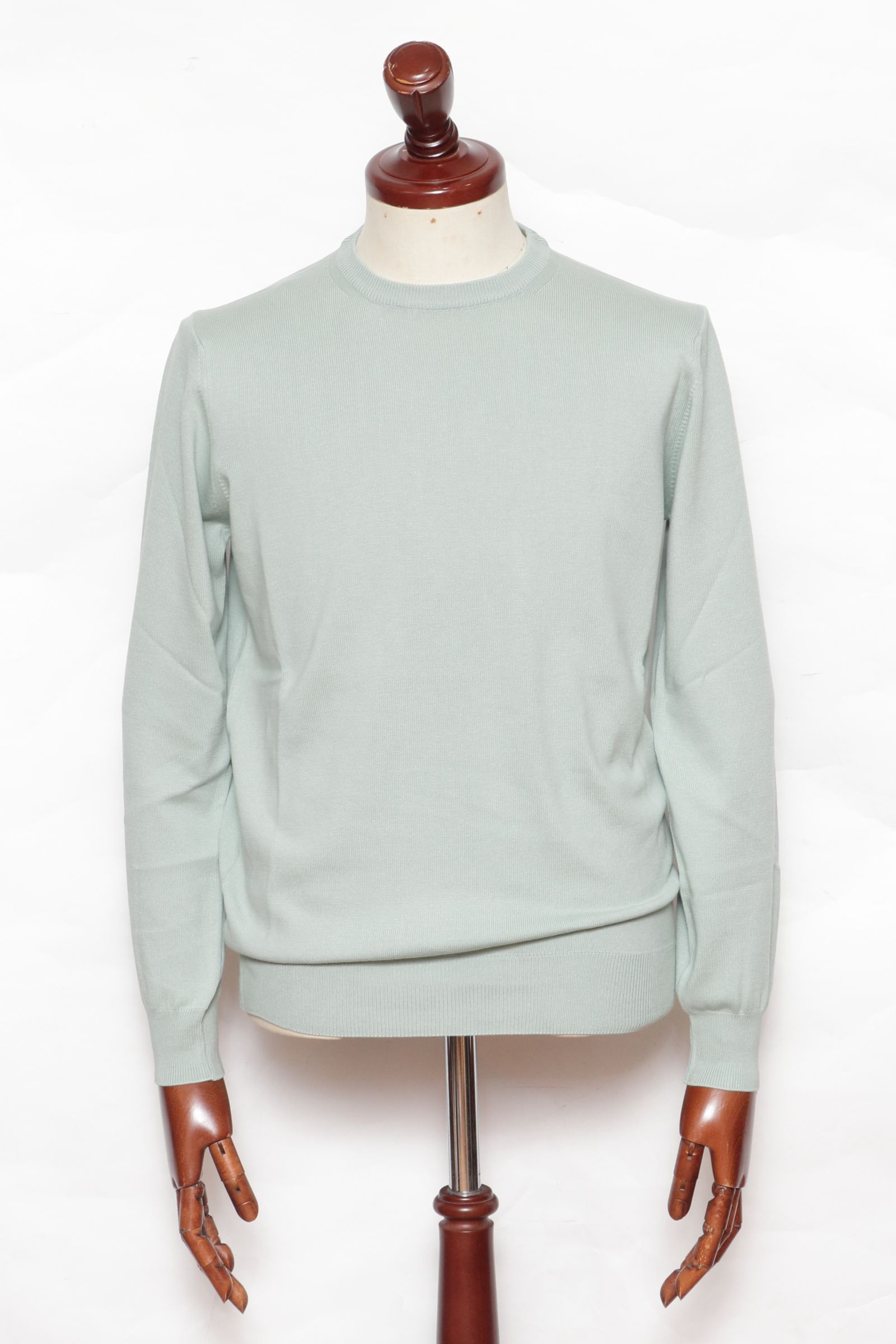 MORGANO - 12ゲージ ソフトコットン クルーネック ニット / グリーン