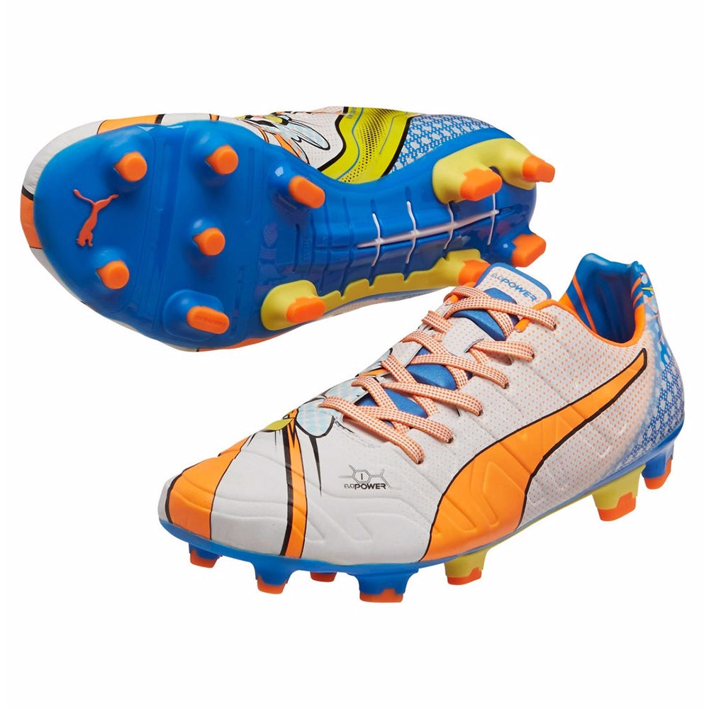 PUMA Evopower 1.2 FG Firm Ground Soccer Cleats - White/Orange