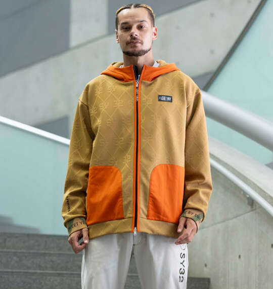 大きいサイズ ボンディングSYGジャガードフルジップフーディジャケット