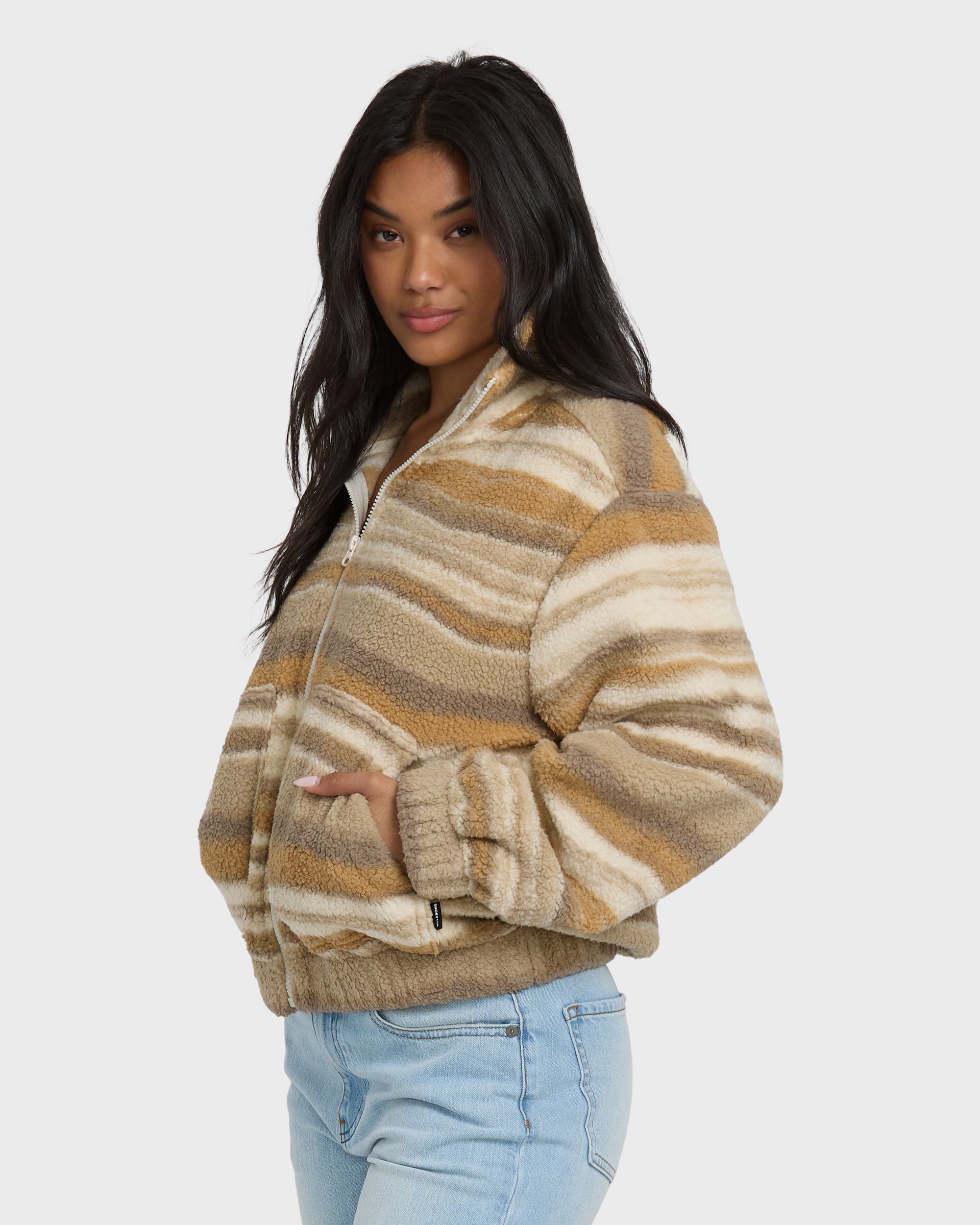 First Light Sherpa Front Zip Fleece - Coyote | Billabong