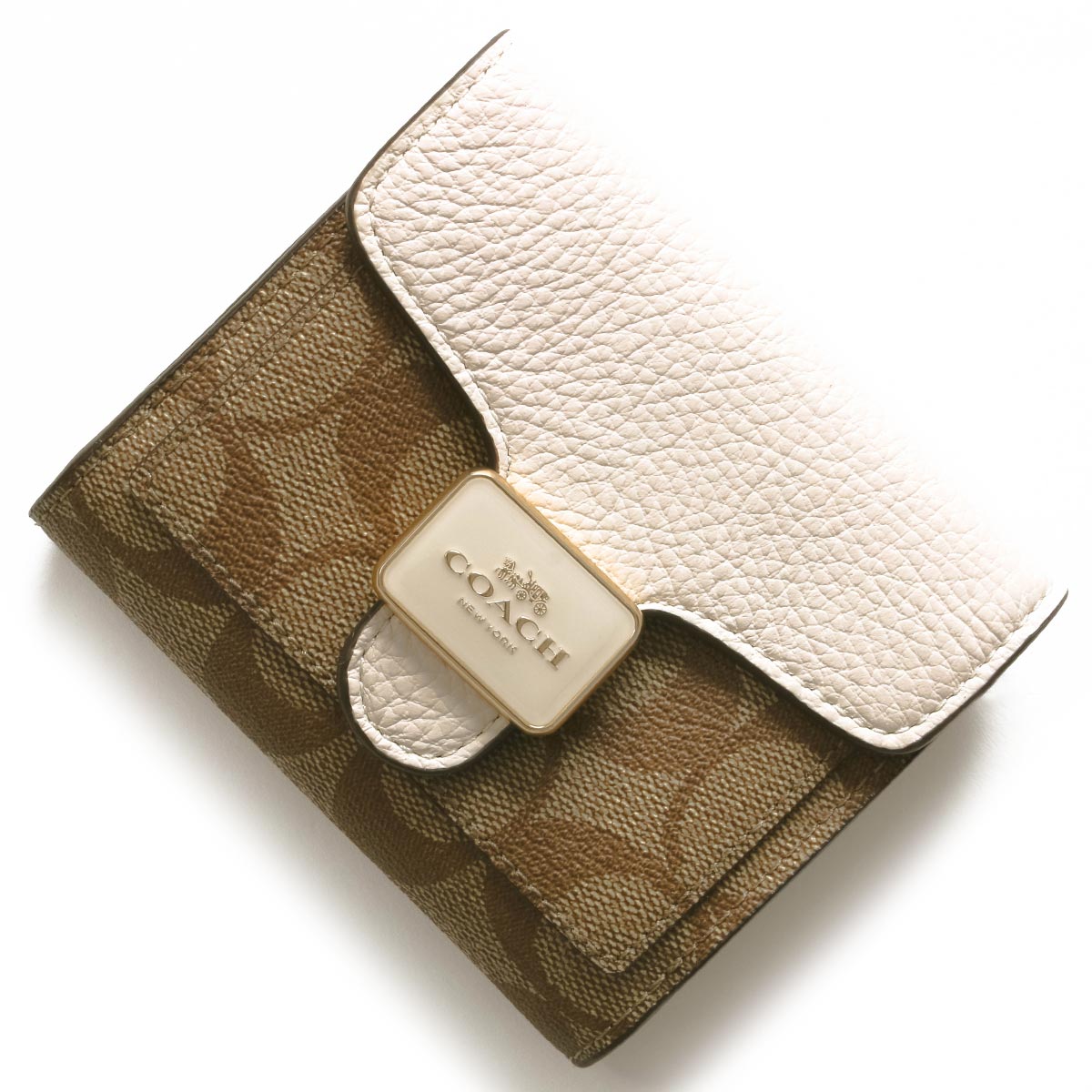 コーチ 二つ折り財布 財布 レディース シグネチャー ペッパー カーキ