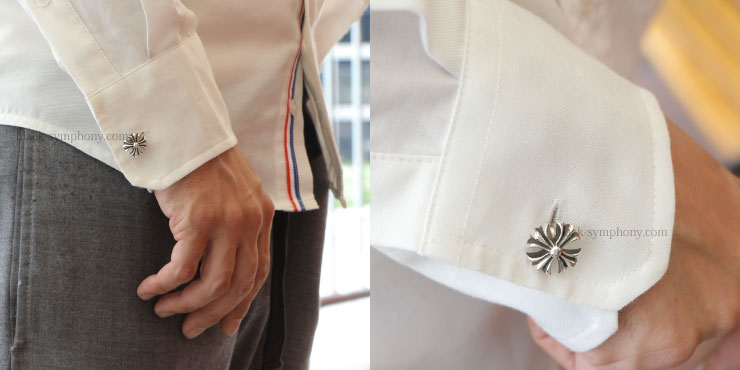 クロムハーツCHプラスシルバーカフスボタン