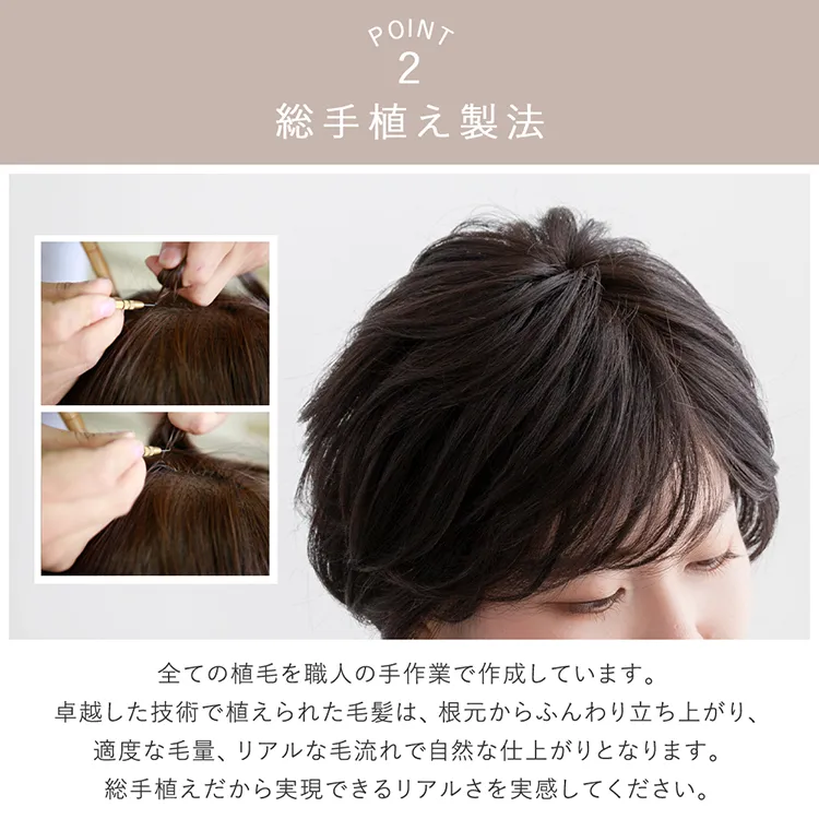 医療用ウィッグ 人毛MIX総手植え大人カールショート｜ウィッグのこと