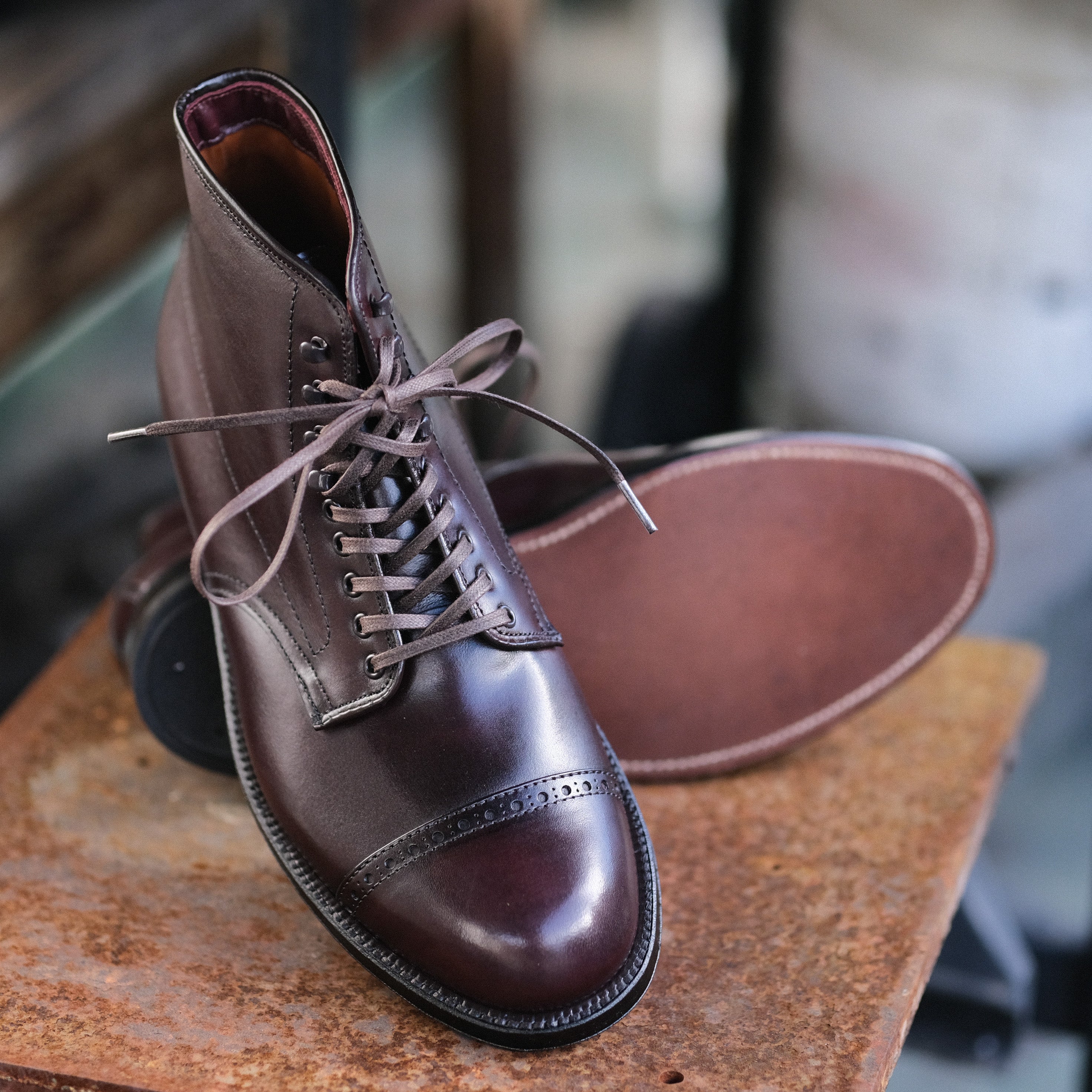 Alden x Brogue 5ZP Army Boot (Burgundy Calf) – BROGUE