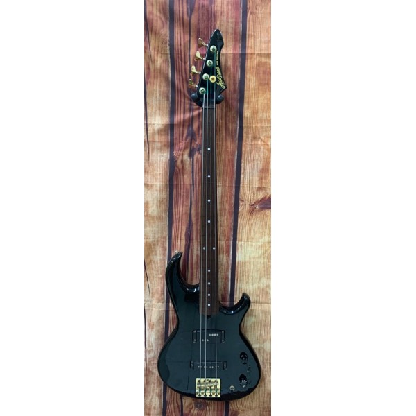Cool Vintage Aria Pro II RSB Deluxe FRETLESS Bass Guitar in Black