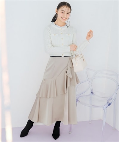 アシメラッフルサテンスカート(F ベージュ): WILLSELECTION｜公式