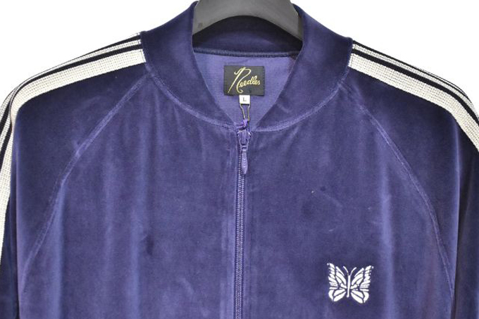 RIB COLLAR TRACK JACKET - C/PE VELOUR / NAVY | Needles（ニードルズ