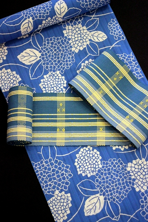 竺仙浴衣地 紫陽花 かげろう