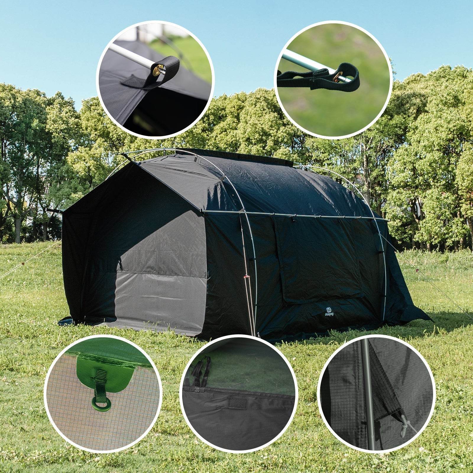 タイムセール中】GOGlamping カヌー自立式トンネルテント