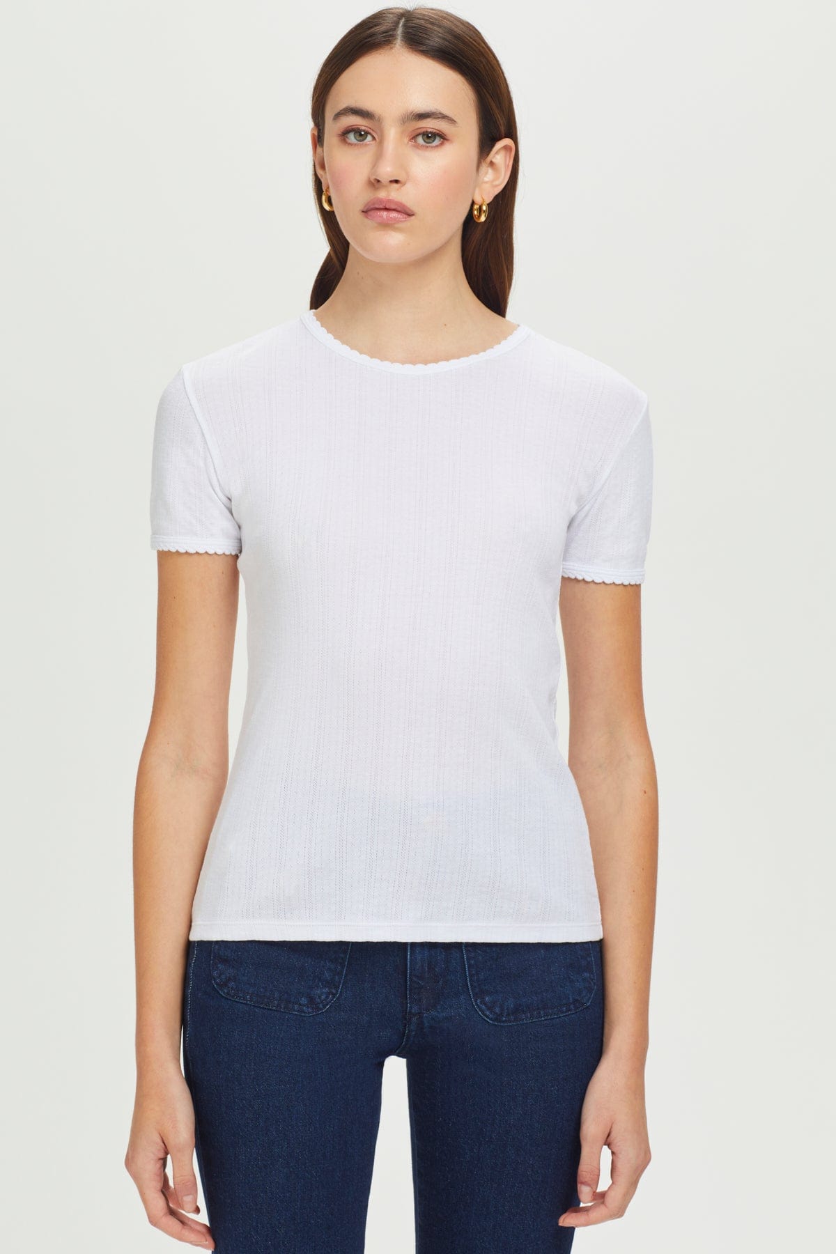 Pointelle Tee | Delicate Texture & Effortless Comfort – Goldie Tees
