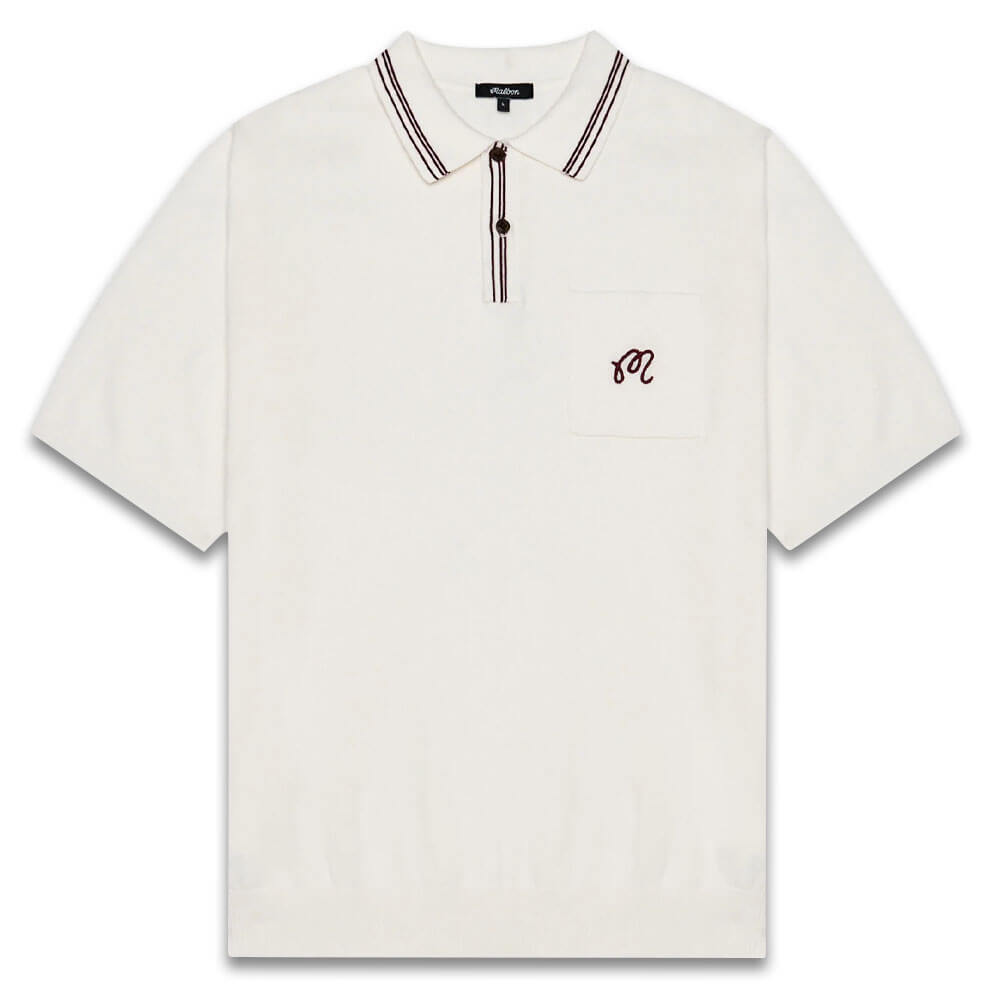 Malbon Campania Knit Golf Polo Ivory - SS25 Men – Golfio