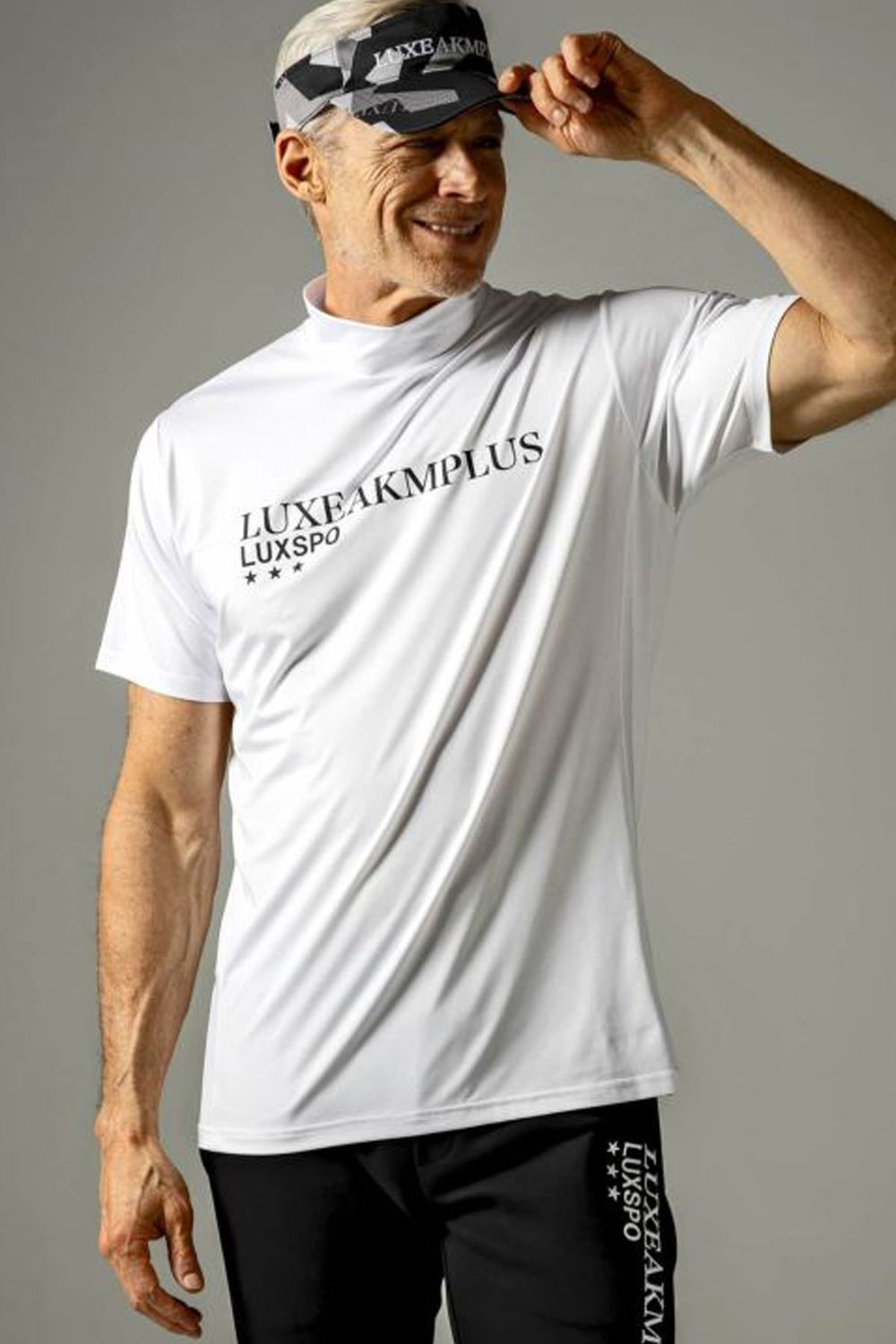 LUXEAKMPLUS - SPORTS LOGO MOCK NECK T-SHIRTS / スポーツロゴ モック