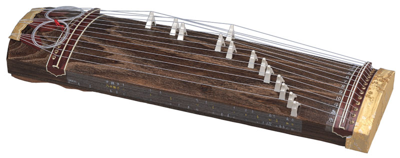 木製琴 13本弦 木製 筝 13弦 花柄装飾 木製 筝 13本弦 花模様装飾 木製