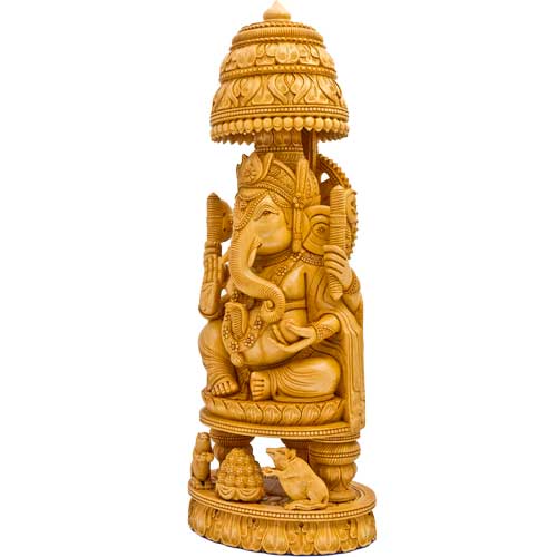 木彫りのガネーシャ神像 | ガネーシャ神と開運グッズ