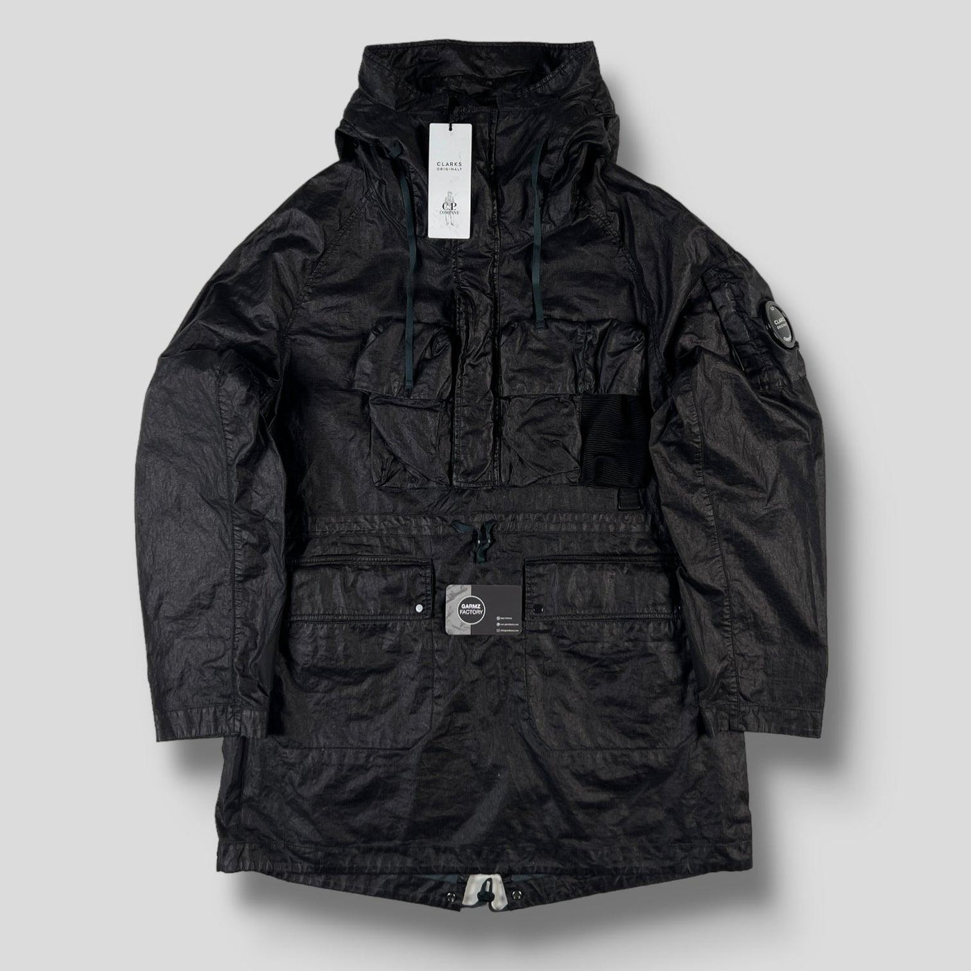 C.P. Company Clarks Long Wax Jacket Black – Garmz Factory